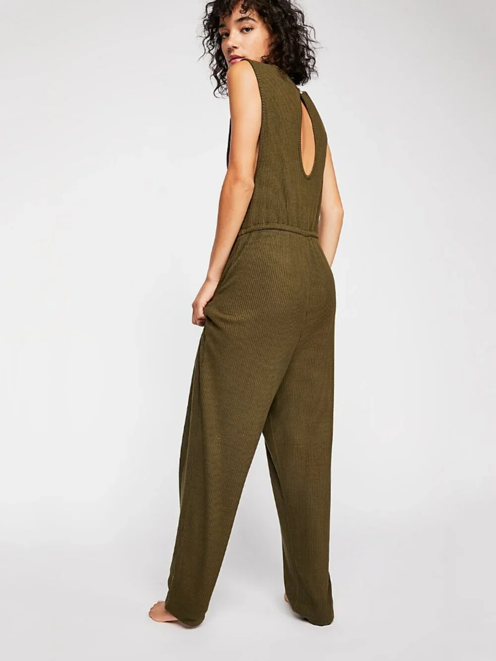 Free People Sunday Snuggles Jumper in Army - sz L